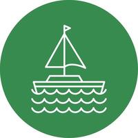 Sail Boat Line Circle color Icon vector