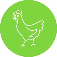 Chicken Line Circle color Icon vector