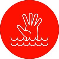 Drowning Line Circle color Icon vector