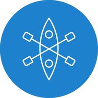 Kayak Line Circle color Icon vector