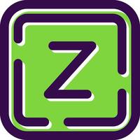 Letter z Filled Icon vector