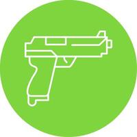 Gun Line Circle color Icon vector