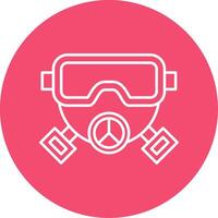 Gas Mask Line Circle color Icon vector