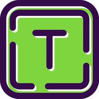 Letter t Filled Icon vector