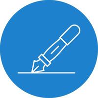 Fountain Pen Line Circle color Icon vector