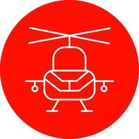 Military Helicopter Line Circle color Icon vector