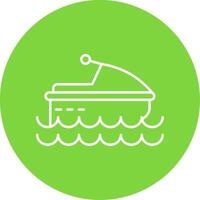 Jet Ski Line Circle color Icon vector