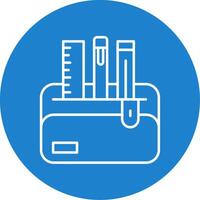 Pencil Case Line Circle color Icon vector