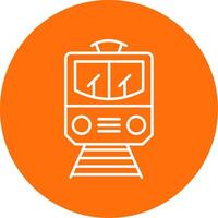 Train Line Circle color Icon vector