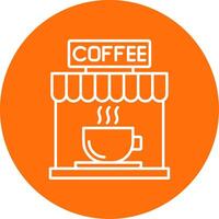 Coffee Line Circle color Icon vector