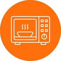 Microwave Line Circle color Icon vector