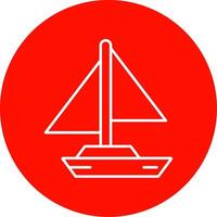 Small Yacht Line Circle color Icon vector