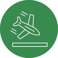 Plane Line Circle color Icon vector