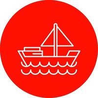 Dinghy Line Circle color Icon vector