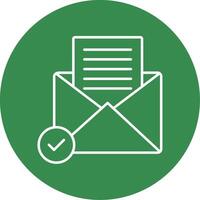 Open Email Line Circle color Icon vector