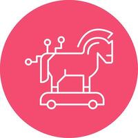 Trojan Horse Line Circle color Icon vector