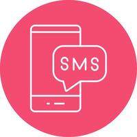 SMS línea circulo color icono vector