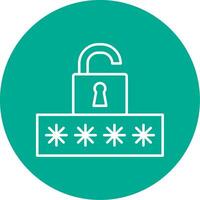 Broken Password Line Circle color Icon vector