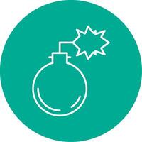 Bomb Line Circle color Icon vector