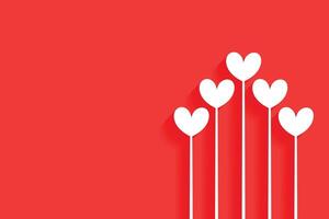 minimal happy valentines day hearts banner design vector