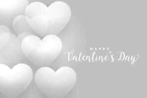 happy valentines day gray soft hearts background vector