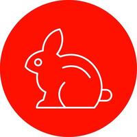 Rabbit Line Circle color Icon vector