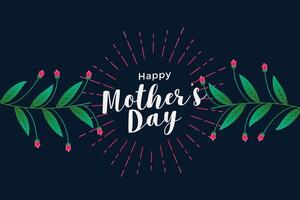 happy mother's day floral greeting background vector