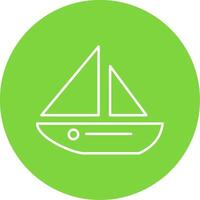 Dinghy Line Circle color Icon vector