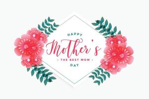 happy mother's day flower greeting card vector