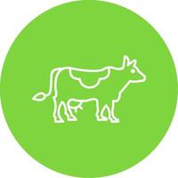 Cow Line Circle color Icon vector