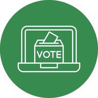 Online Voting Line Circle color Icon vector
