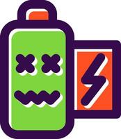 Battery dead Filled Icon vector