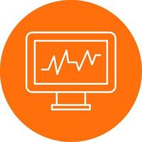 Cardiac Monitor Line Circle color Icon vector