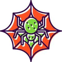 araña web lleno icono vector