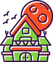 Haunted house Filled Icon vector