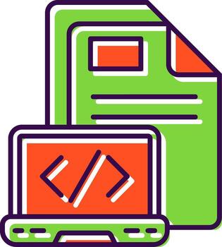 codificación lleno icono vector