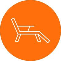 Deck Chair Line Circle color Icon vector