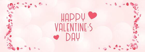 happy valentines day beautiful pink and white banner vector