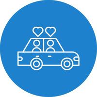 Wedding Car Line Circle color Icon vector