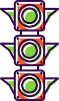 Traffic light Filled Icon vector