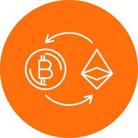 Ethereum Line Circle color Icon vector