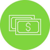 Dollar Currency Line Circle color Icon vector