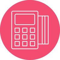 Pos Terminal Line Circle color Icon vector