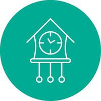 Cuckoo Clock Line Circle color Icon vector