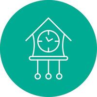 Cuckoo Clock Line Circle color Icon vector