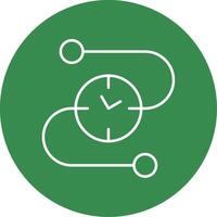 hora línea línea circulo color icono vector