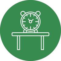 mesa reloj línea circulo color icono vector