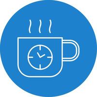 Coffee Time Line Circle color Icon vector