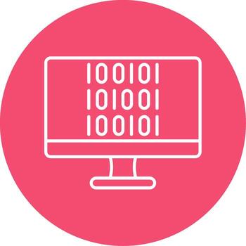 Binary Code Line Circle color Icon vector