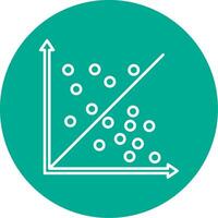 Scatter Graph Line Circle color Icon vector